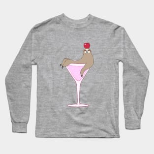 Sloth Cocktail Long Sleeve T-Shirt